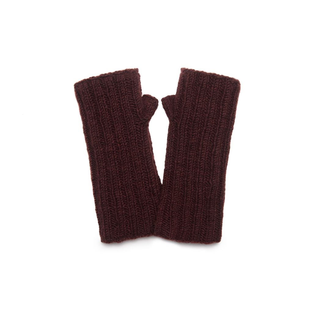 Denali Wool Knit Half Mitten Berry