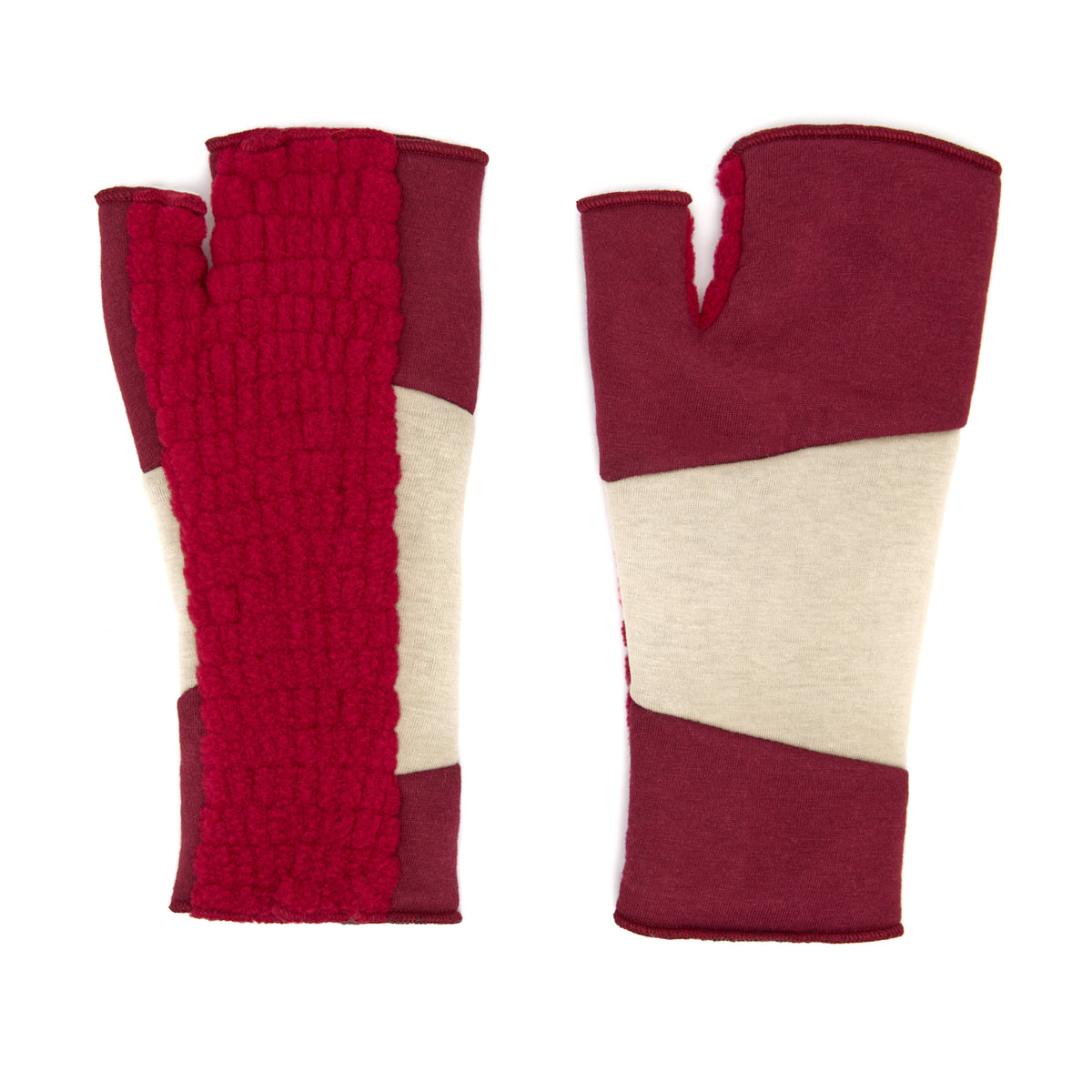 Color Block Fingerless Glove Bonfire