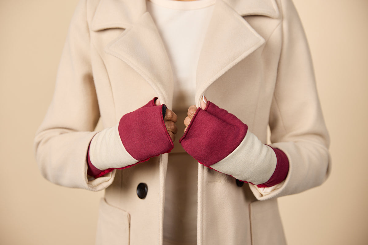 Color Block Fingerless Glove Bonfire