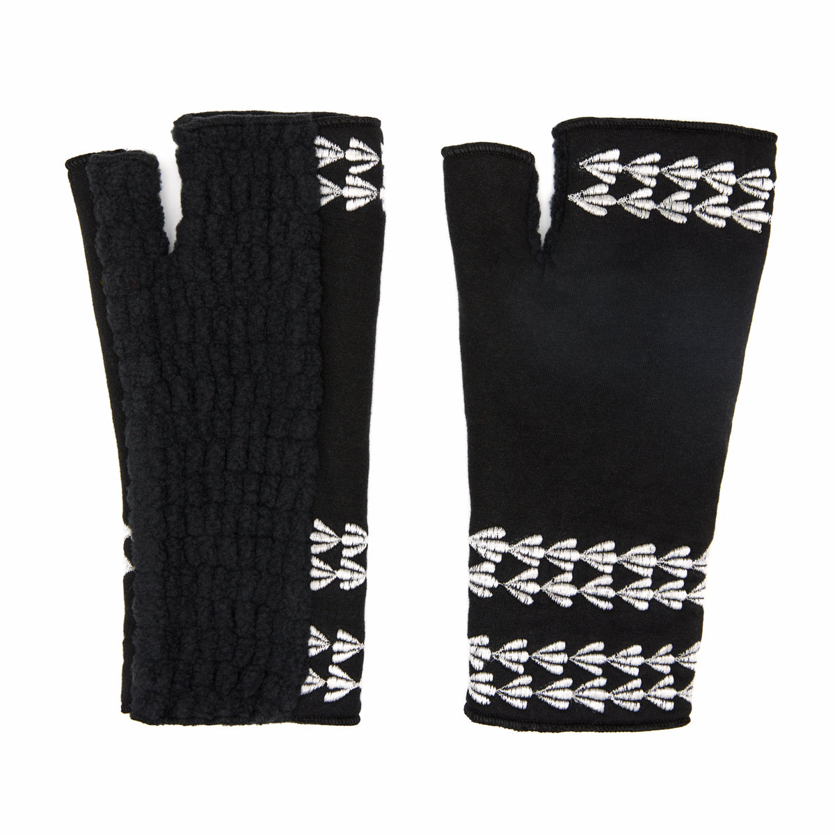 Stripe Fingerless Glove Dahlia
