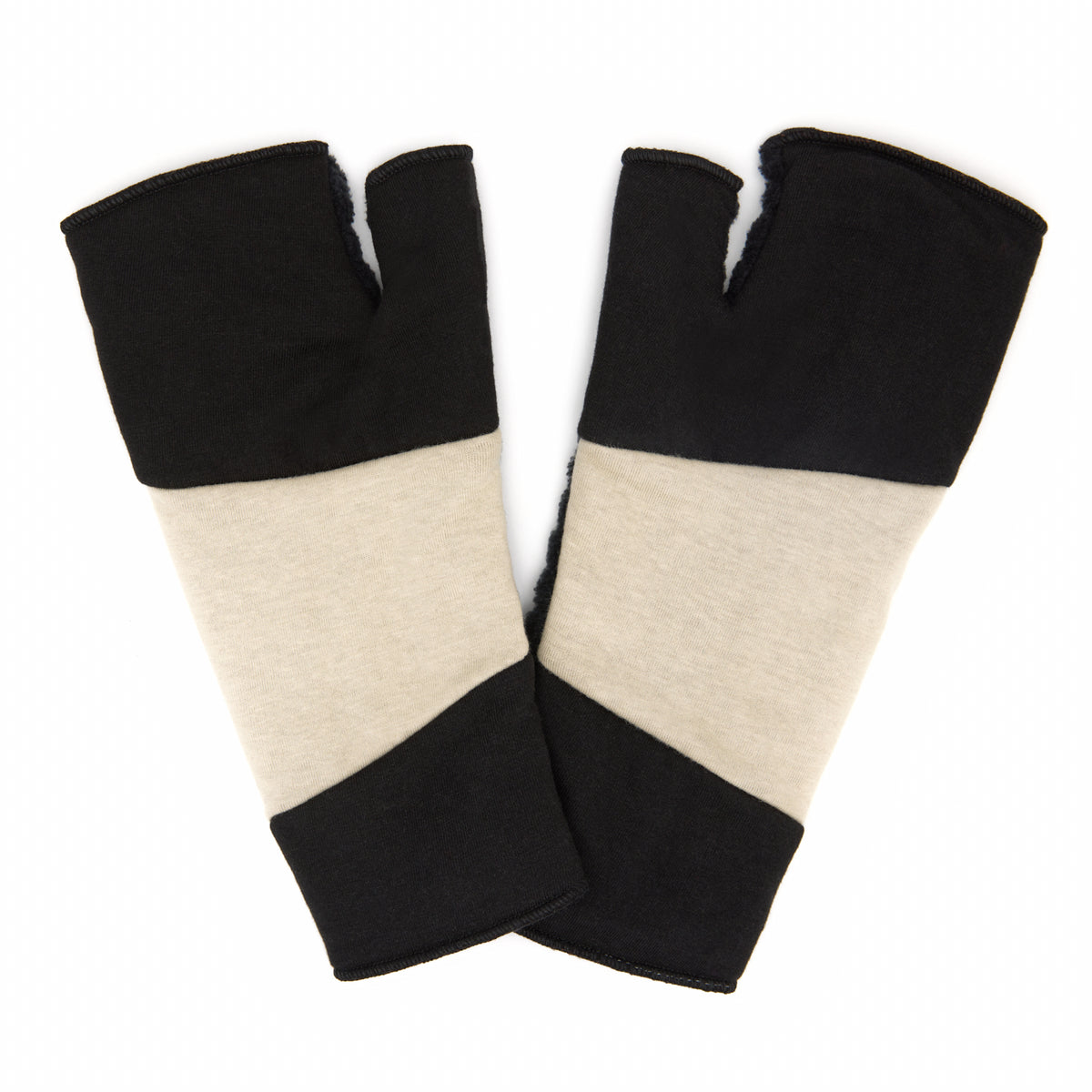 Color Block Fingerless Glove Duality