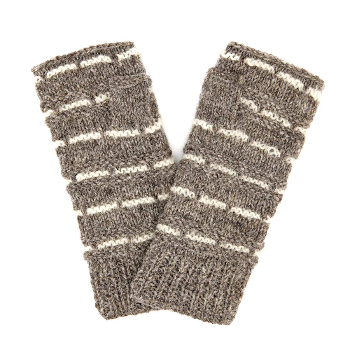 Striped Half Mitten Fallow