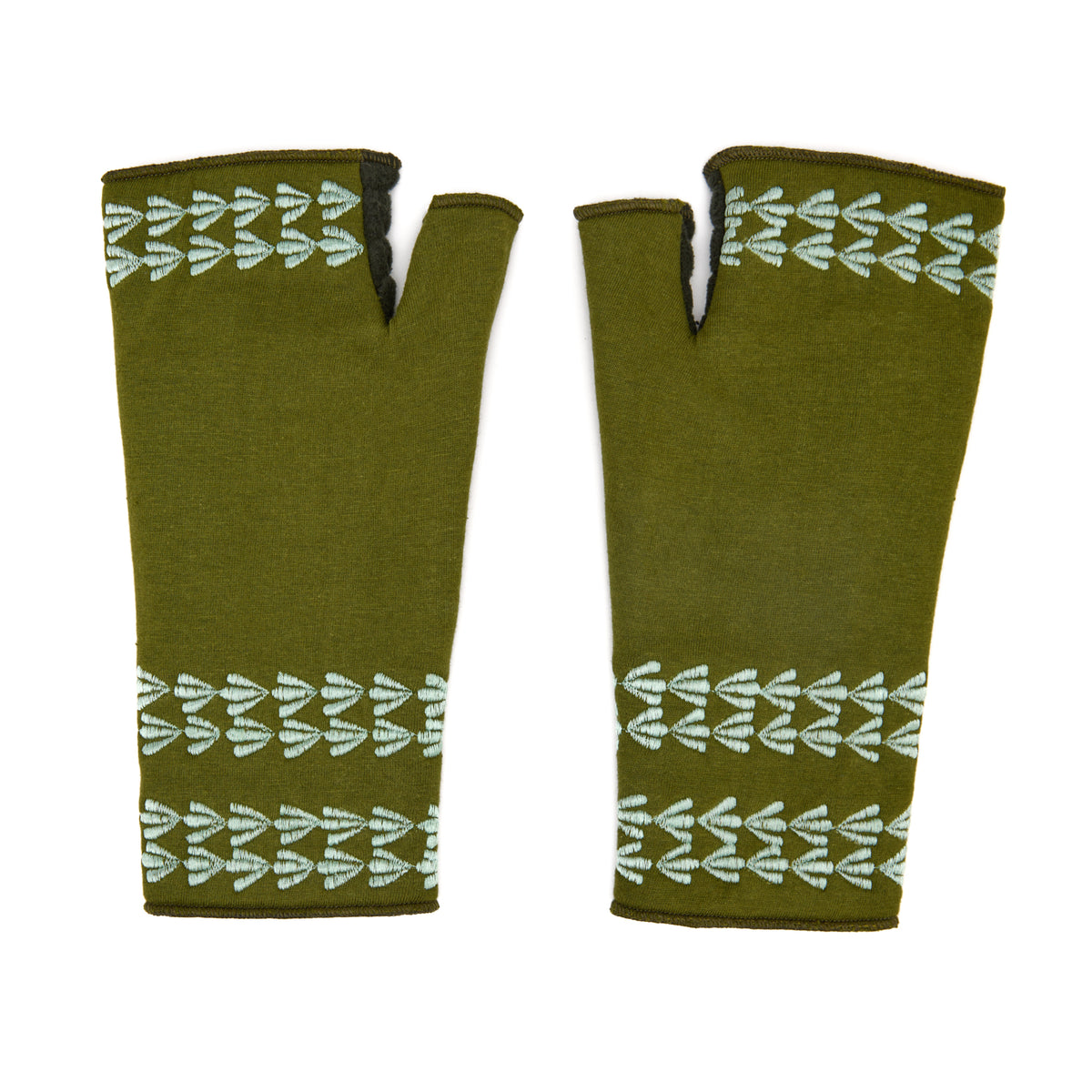 Stripe Fingerless Glove Verdant