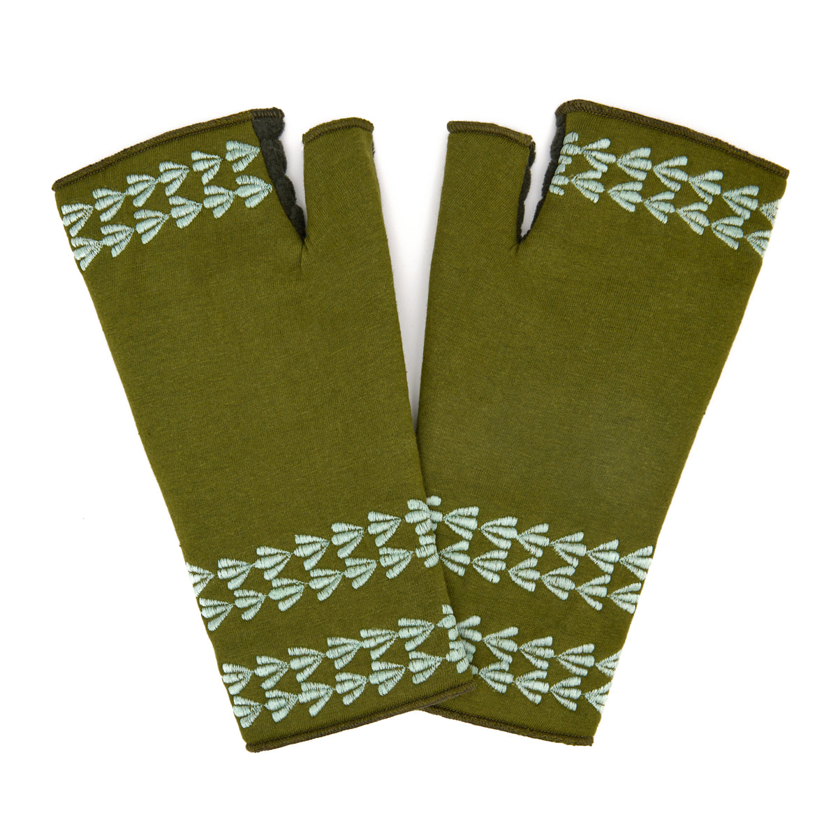 Stripe Fingerless Glove Verdant