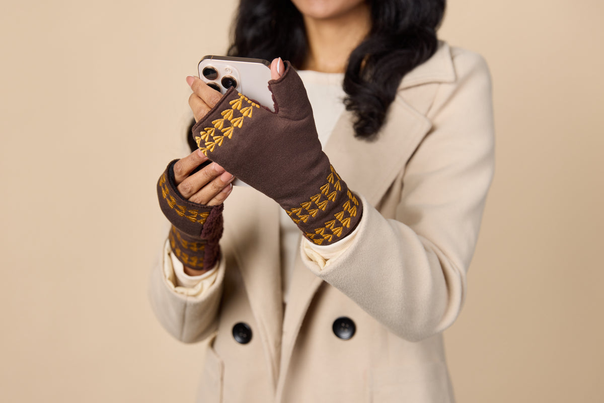 Stripe Fingerless Glove Yarrow