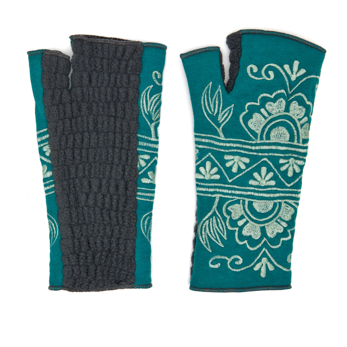 Floral Fingerless Glove Aegean