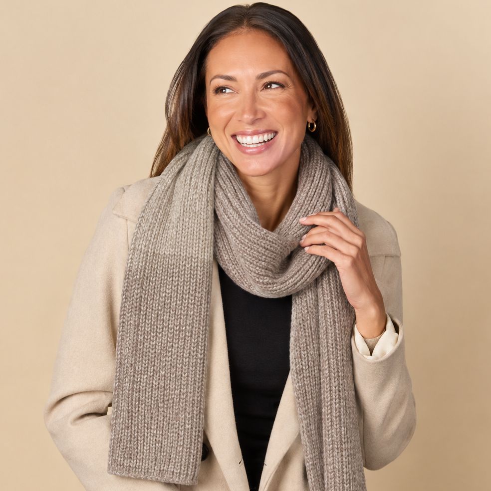 Woman wearing the Anise Scarf