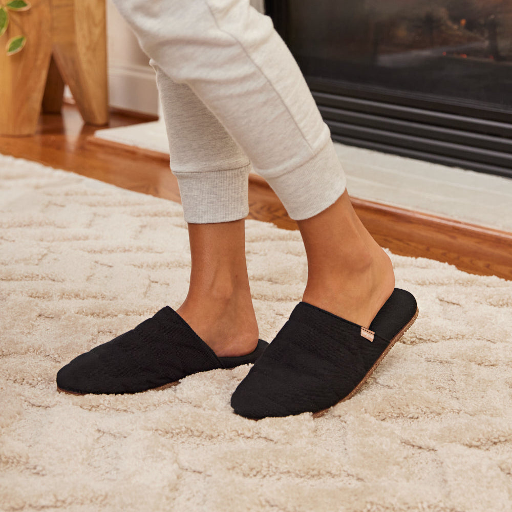 Women's Quilted Mule Slipper Black Canyon – Feelgoodz