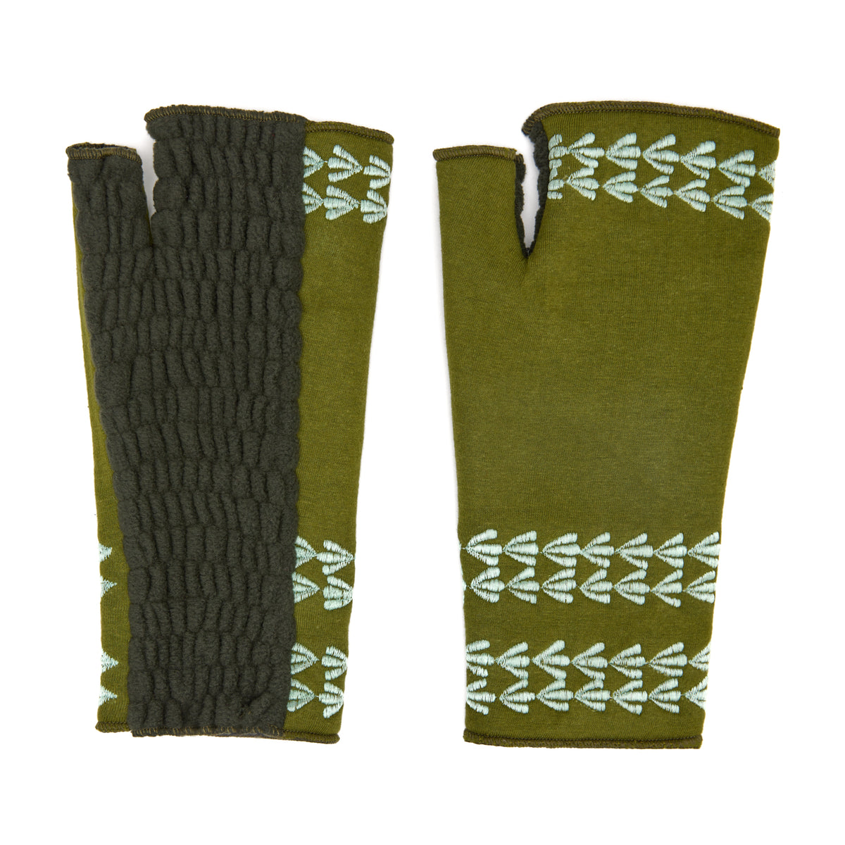 Stripe Fingerless Glove Verdant