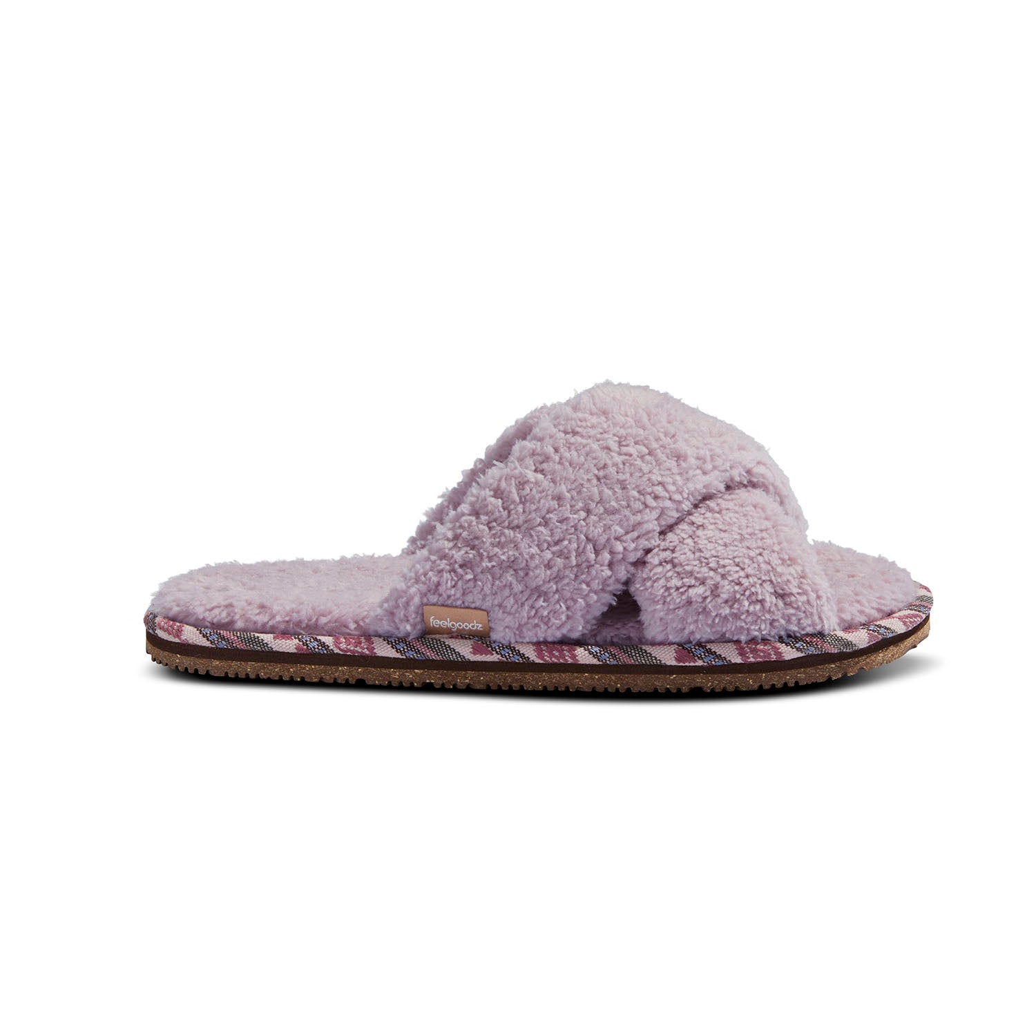 Women's Equinox Sherpa Cross-Strap Slipper Blossom – Feelgoodz