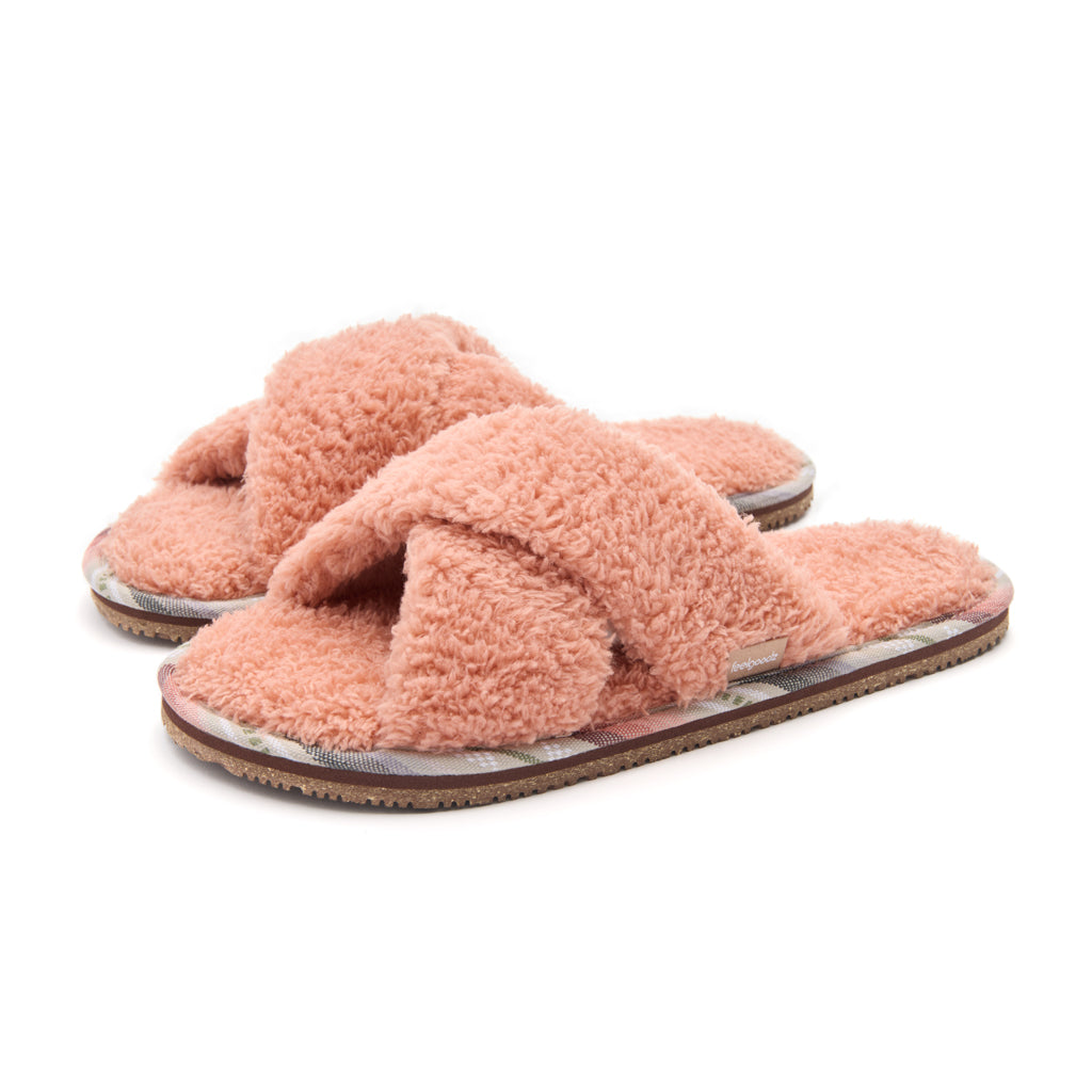 Women's Sherpa Cross-Strap Slipper Apple – Feelgoodz