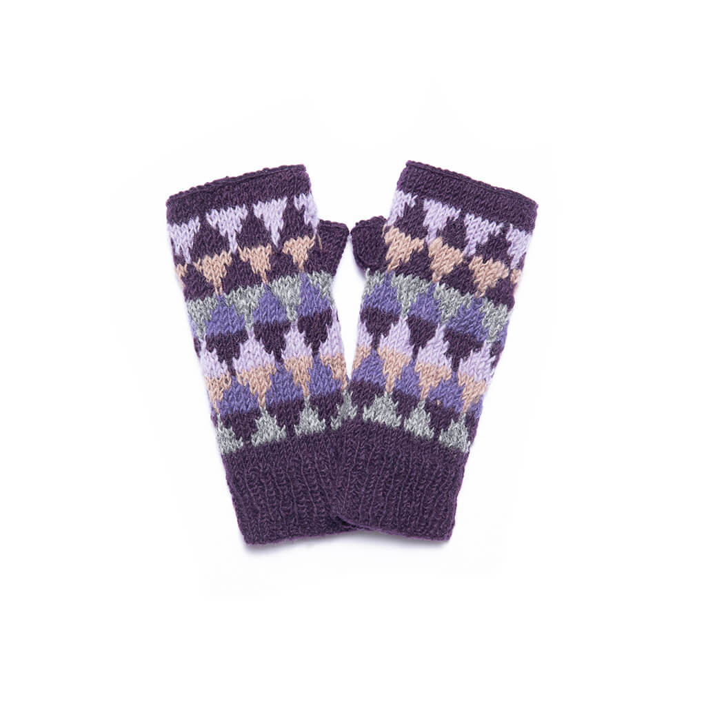 Jaya Wool Knit Half Mitten Bloom