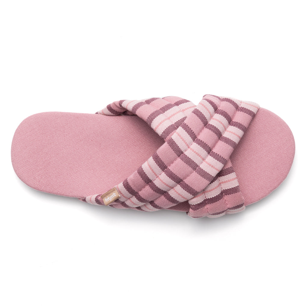 Women's Quilted Cross-Strap Slipper Carnation – Feelgoodz