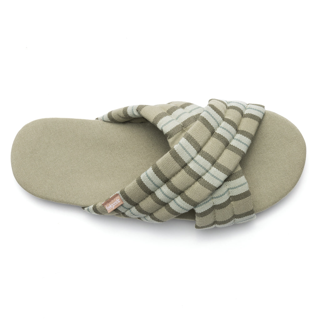 Women's Quilted Cross-Strap Slipper Thyme – Feelgoodz